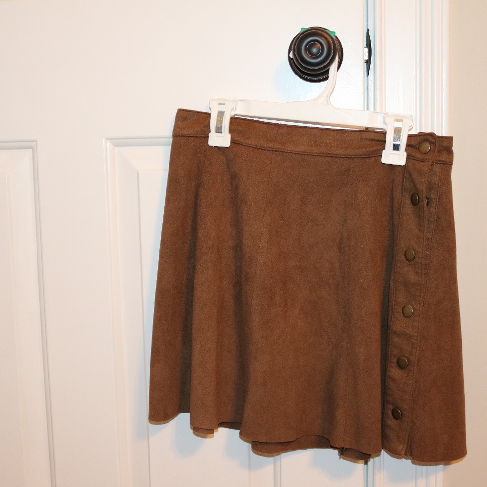 Suede Tan Brown Skirt